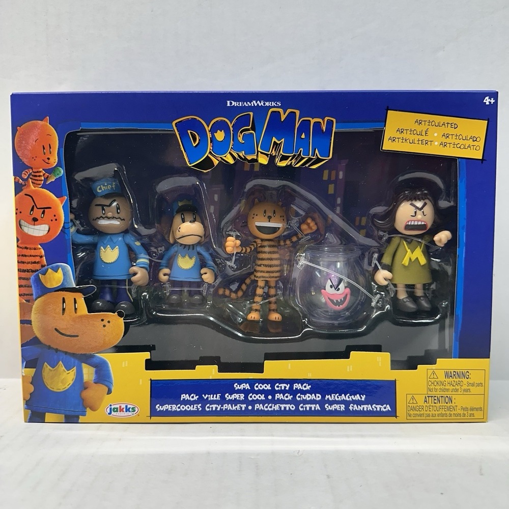 NEW 2025 Supa Cat Dog Man Chief Petey Mayor‎ & Flippy Action Figure 5-Pack